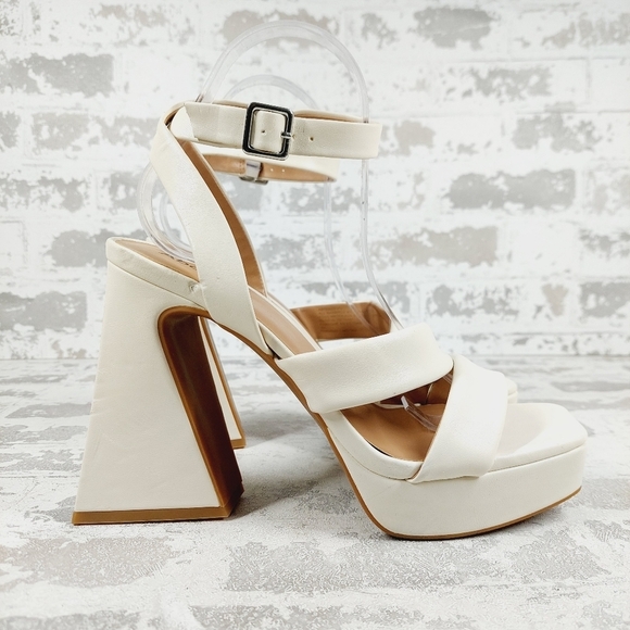New ABOUND  Tracy Ankle Strap Platform Sandal In Ivory T335 - Picture 5 of 15